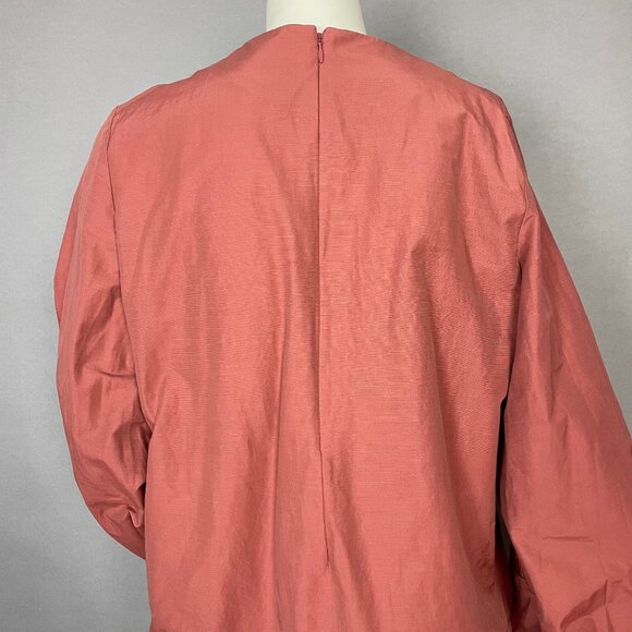 COS Dress Terracotta Brown Tunic Puff Sleeve Oversized Fit Women US Medium EU 42 - Picture 5 of 13